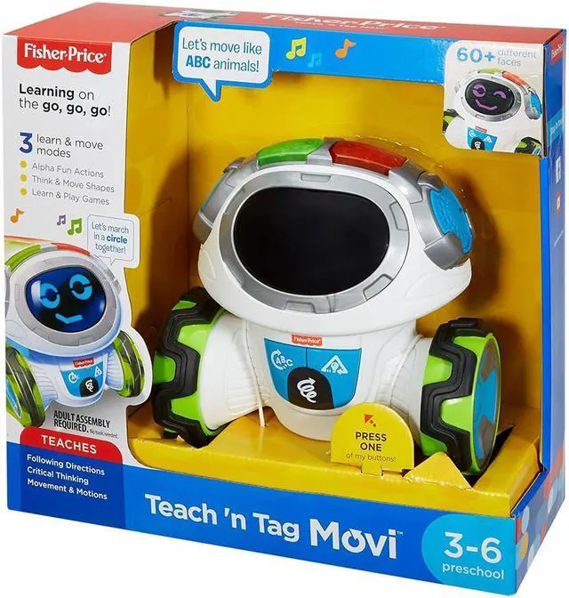 Alt view image 7 of 7 - Fisher-Price DRN78 Teach N Tag Movi Think & Learn Robot