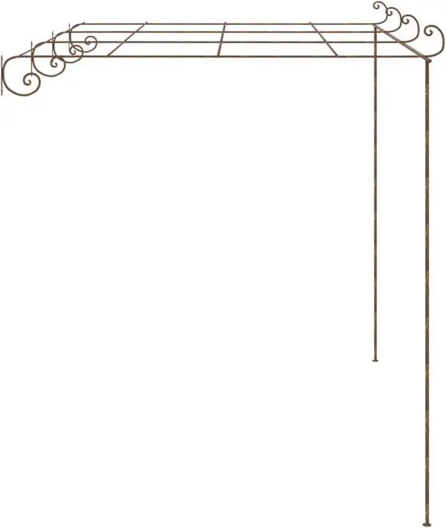 Alt view image 2 of 10 - vidaXL Garden Rose Arch Antique Brown 13.1'x9.8'x8.2' Iron