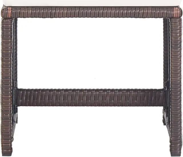 Alt view image 10 of 11 - vidaXL 2x Patio Stools with Cushions Poly Rattan Brown Seat Chairs Set Pads