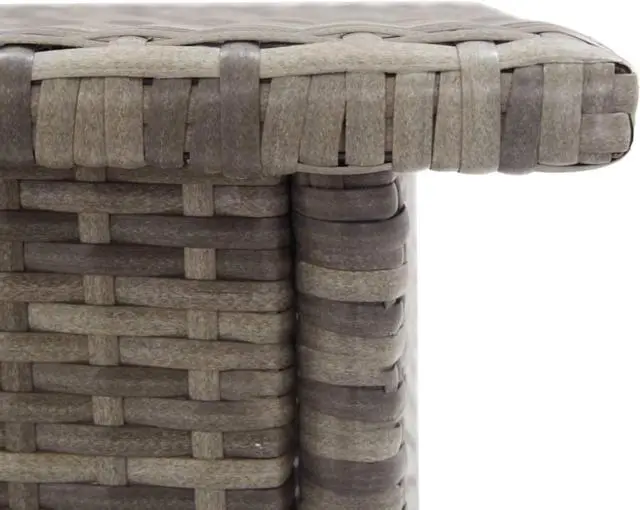 Alt view image 4 of 9 - vidaXL Tea Table Gray 19.7"x19.7"x18.5" Poly Rattan
