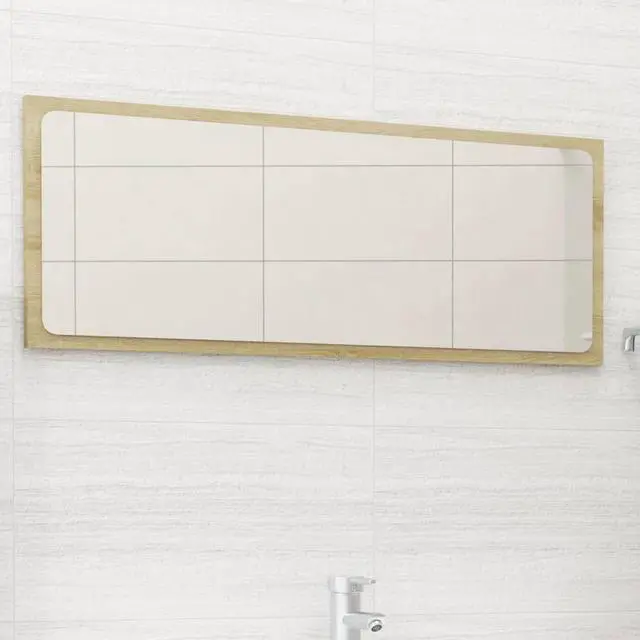 Alt view image 9 of 11 - vidaXL Mirror Vanity Mirror Wall Mounted Bath Mirror Sonoma Oak Engineered Wood