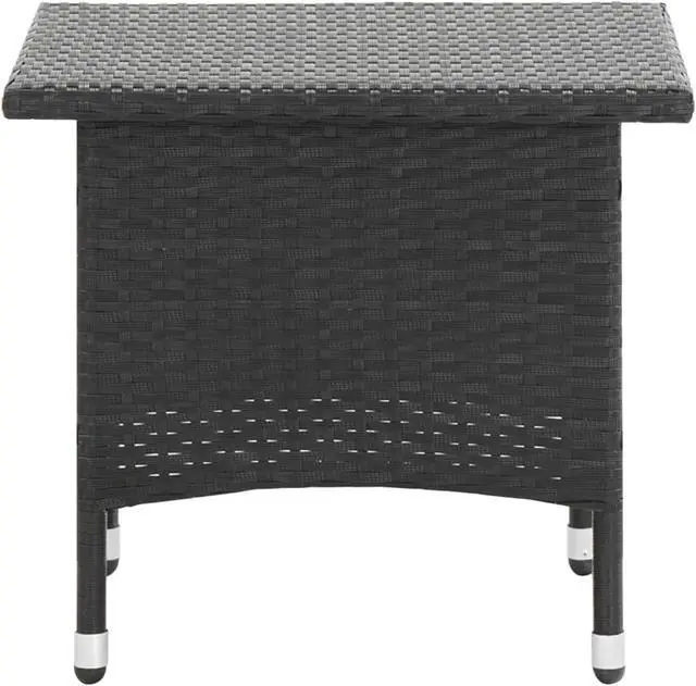 Alt view image 2 of 11 - vidaXL Tea Table Black 19.7"x19.7"x18.5" Poly Rattan