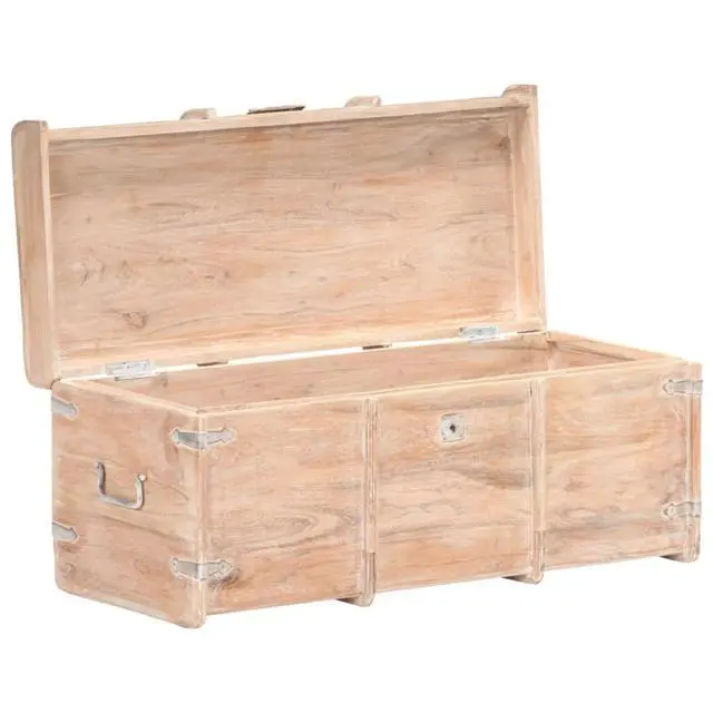 Alt view image 3 of 14 - vidaXL Storage Chest 35.4"x15.7"x15.7" Solid Acacia Wood
