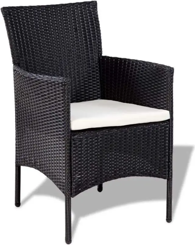 Alt view image 10 of 11 - vidaXL Patio Furniture Set 4 Piece Sofa with Coffee Table Poly Rattan Black