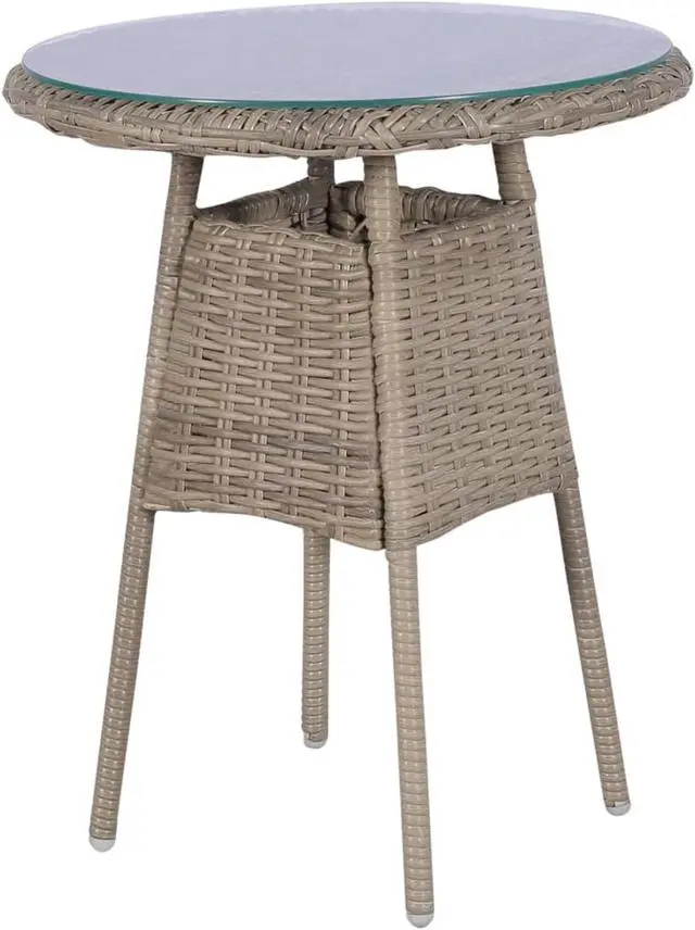 Alt view image 3 of 11 - vidaXL 3 Piece Bistro Set with Cushions and Pillows Poly Rattan Brown