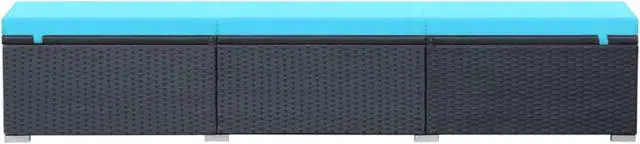 Alt view image 11 of 16 - vidaXL Patio Lounge Chair Outdoor Chaise Lounge with Cushion Poly Rattan Black