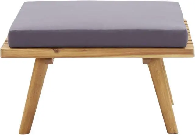 Alt view image 2 of 12 - vidaXL Garden Footstool with Cushion 23.6"x23.6"x11.4" Solid Acacia Wood