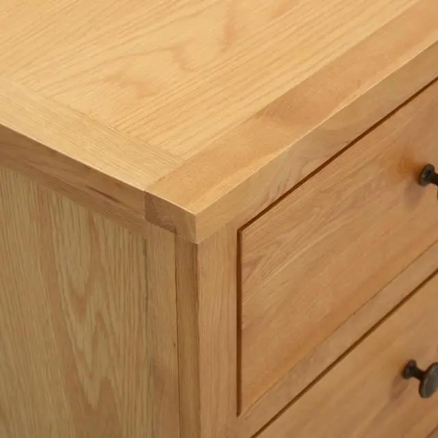 Alt view image 12 of 14 - vidaXL Solid Oak Wood Chest of Drawers Drawer Side Storage Cabinet Sideboard