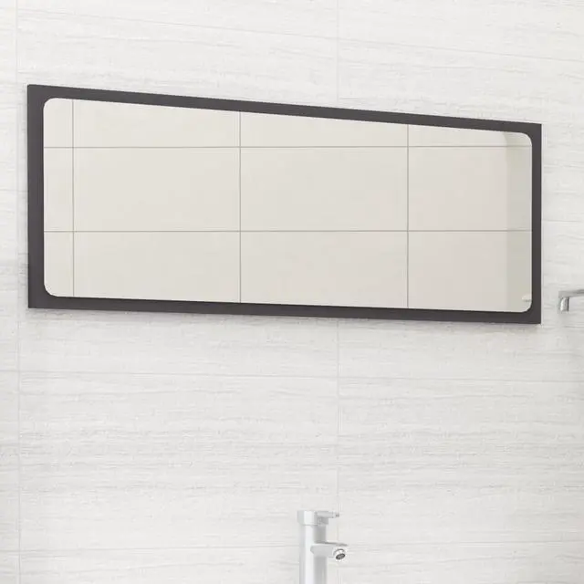 Alt view image 9 of 11 - vidaXL Mirror Vanity Mirror Wall Mounted Bath Mirror Gray Engineered Wood