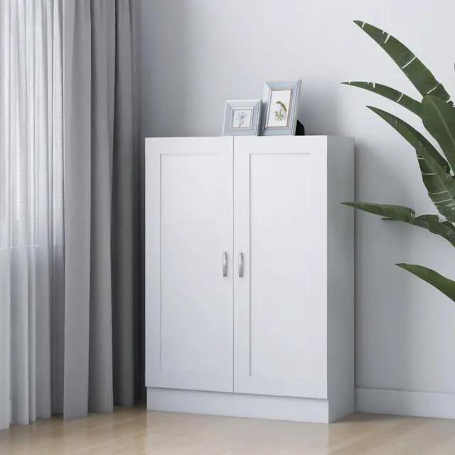 Main image of vidaXL Book Cabinet White 32.5"x12"x45.3" Chipboard