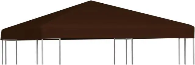 Alt view image 10 of 12 - vidaXL Gazebo Top Cover 9.8'x9.8' Brown Patio Replacement Canopy Roof Sunshade