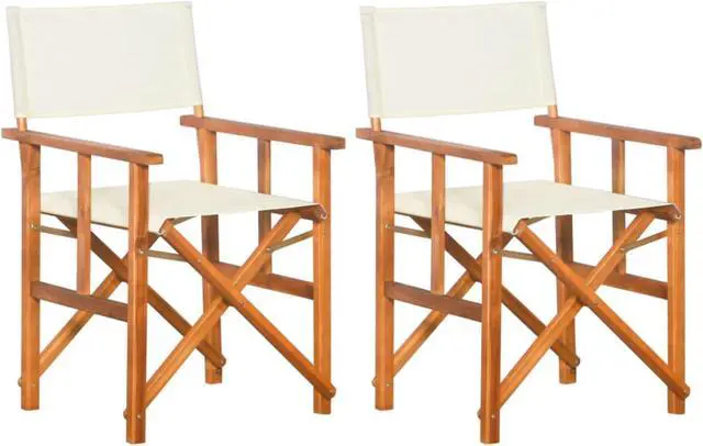 Alt view image 12 of 14 - vidaXL Director's Chair 2 Pcs Camping Chair for Outdoor Garden Solid Wood Acacia