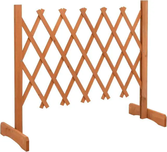 Alt view image 12 of 13 - vidaXL Trellis Fence Garden Trellis Lattice Orange 47.2"x23.6" Solid Firwood