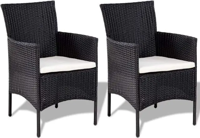 Alt view image 11 of 11 - vidaXL Patio Furniture Set 4 Piece Sofa with Coffee Table Poly Rattan Black