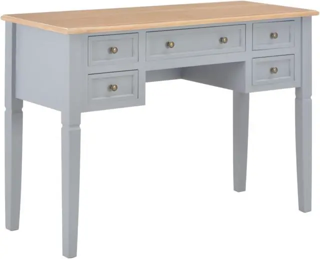 Alt view image 11 of 20 - vidaXL Writing Desk Computer Desk Laptop Table Home Workstation Gray Wood