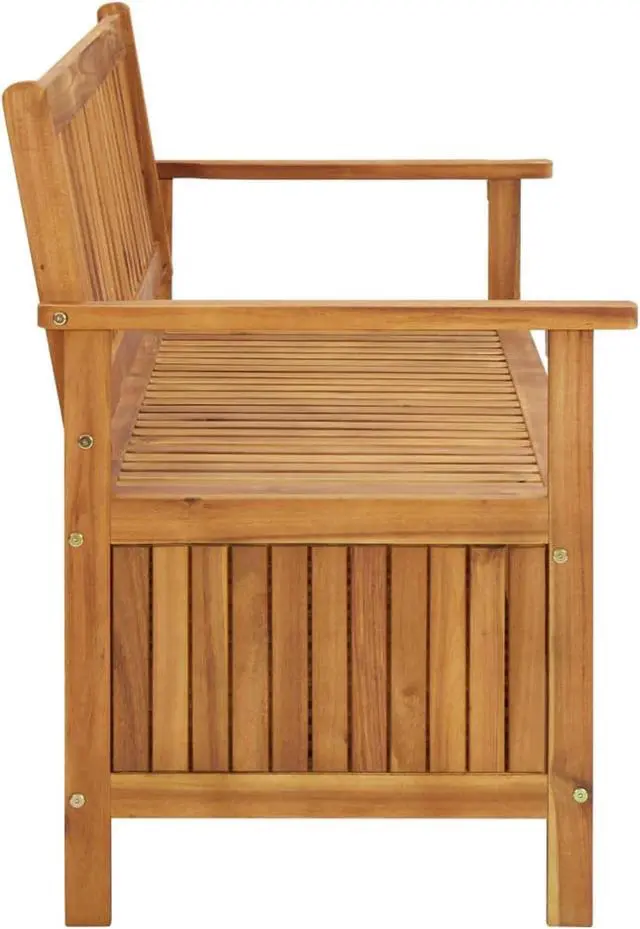 Alt view image 13 of 13 - vidaXL Outdoor Storage Bench Deck Box for Patio Furniture Solid Wood Acacia
