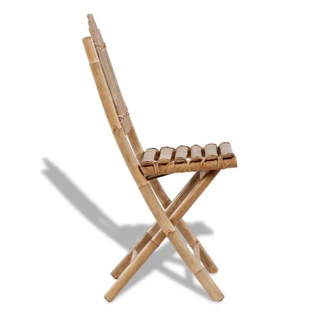 Alt view image 3 of 14 - vidaXL Folding Garden Chairs 2 pcs Bamboo