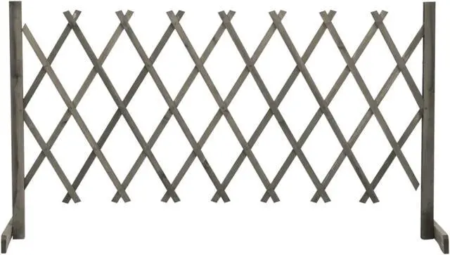 Alt view image 11 of 13 - vidaXL Trellis Fence Garden Trellis Lattice Gray 59.1"x31.5" Solid Firwood