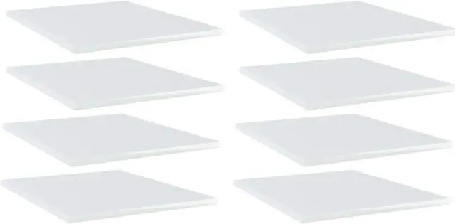 Alt view image 9 of 13 - vidaXL Bookshelf Boards Floating Shelf 8 Pcs High Gloss White Engineered Wood