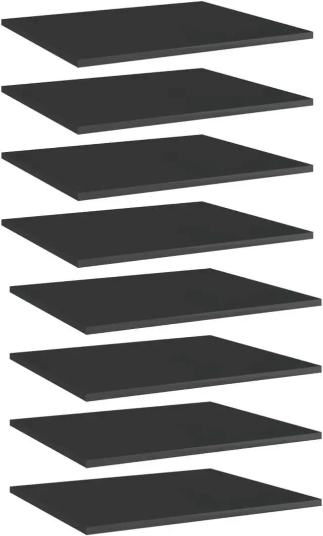 Alt view image 9 of 13 - vidaXL Bookshelf Boards Floating Shelf 8 Pcs High Gloss Black Engineered Wood