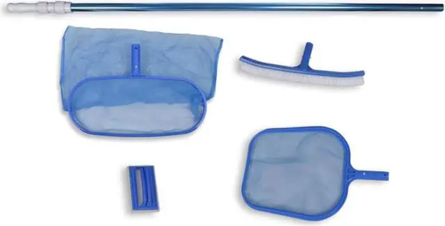Alt view image 10 of 15 - vidaXL Pool Cleaning Kit Swimming Pool Cleaner with Leaf Skimmers and Brushes
