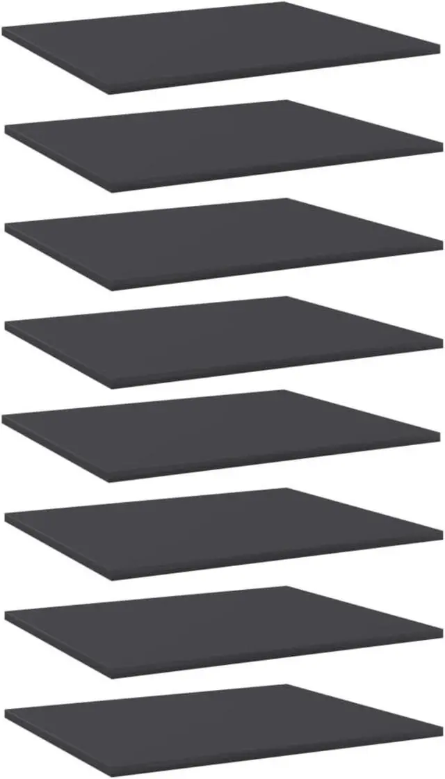 Alt view image 9 of 11 - vidaXL Floating Shelf Wall Mounted Bookshelf Board 8 Pcs Gray Engineered Wood