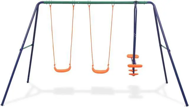 Alt view image 12 of 13 - vidaXL Swing Set Swing Chairs with 4 Seats for Outdoor Patio Backyard Garden