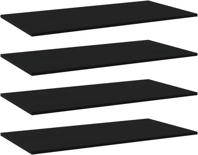 Alt view image 9 of 13 - vidaXL Floating Shelves Wall Mounted Shelving Unit 4 Pcs Black Engineered Wood