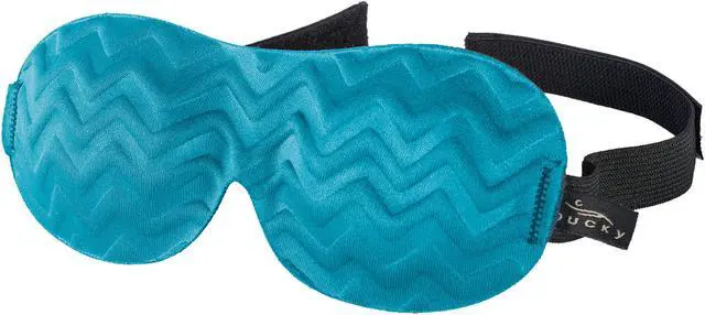 Alt view image 3 of 3 - Bucky Chevron Sleep Eye Mask - Blue Jade