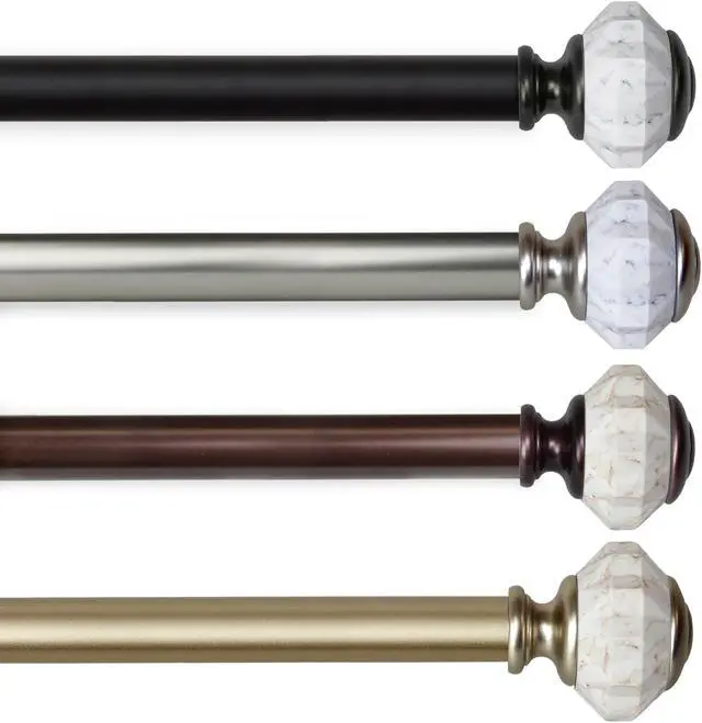Main image of 1 inch Aria Curtain Rod 48-84" - Satin Nickel