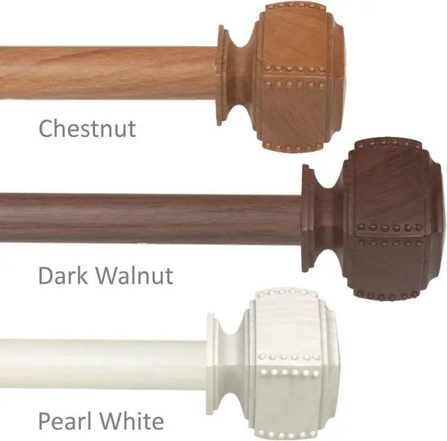 Main image of 1 inch Odin Faux Wood Curtain Rod 160-240" - Dark Walnut