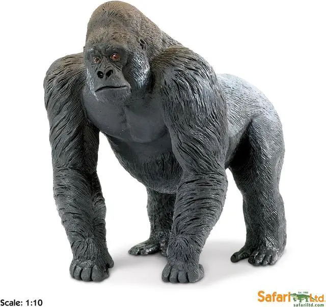 Alt view image 6 of 7 - Wildlife Wonders Silverback Gorilla  Safari Ltd Animal Educational Toy Figure
