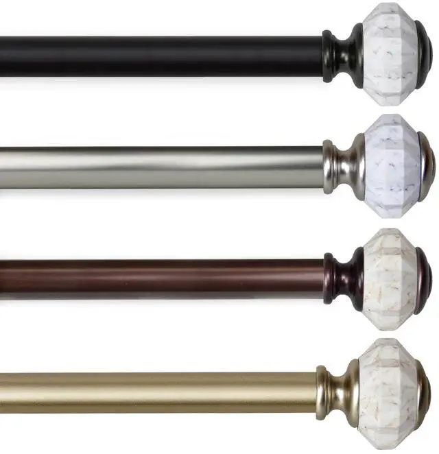 Main image of 1 inch Aria Curtain Rod 48-84" - Black