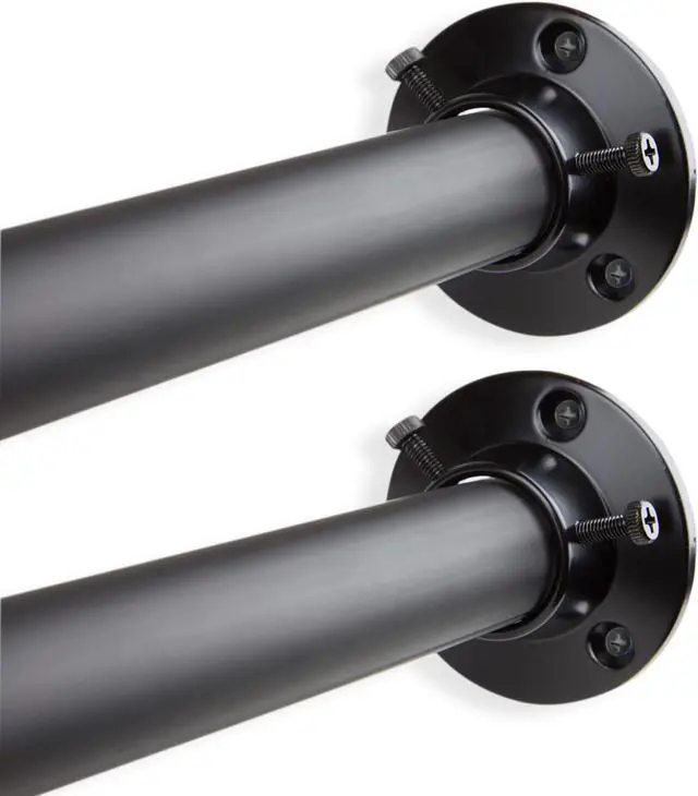 Main image of 1 inch Adjustable 66-115" Room Divider/Closet Rod (Rod and Socket Set) - Black