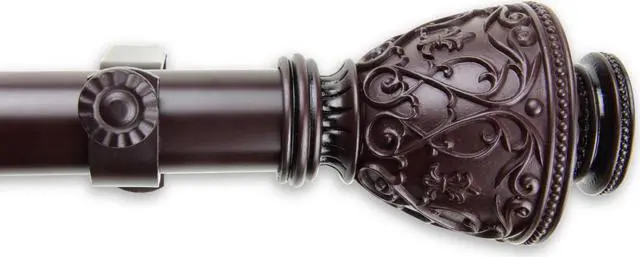Main image of Virginia Curtain Rod 1 inch 66-120 inch - Mahogany