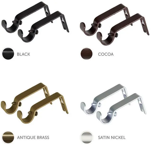 Main image of 5/8 inch Wall Bracket (Pair) - Black