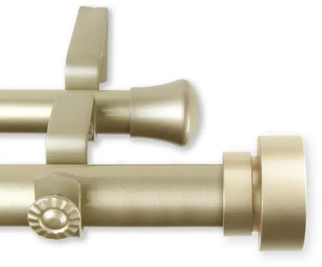 Main image of Brett Double Curtain Rod 1 inch 66-120 inch - Gold