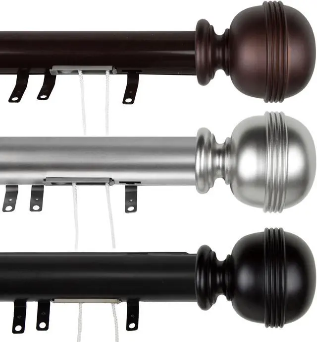 Main image of Victor Decorative Traverse Rod w/ Sliders 48-84" - Cocoa