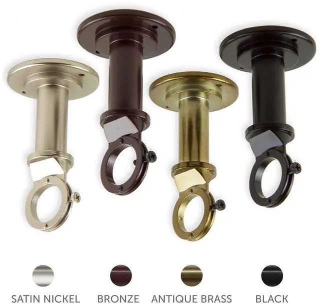 Main image of 1 inch Industrial Pipe Wall/Ceiling Single Bracket (Pair) - Satin Nickel