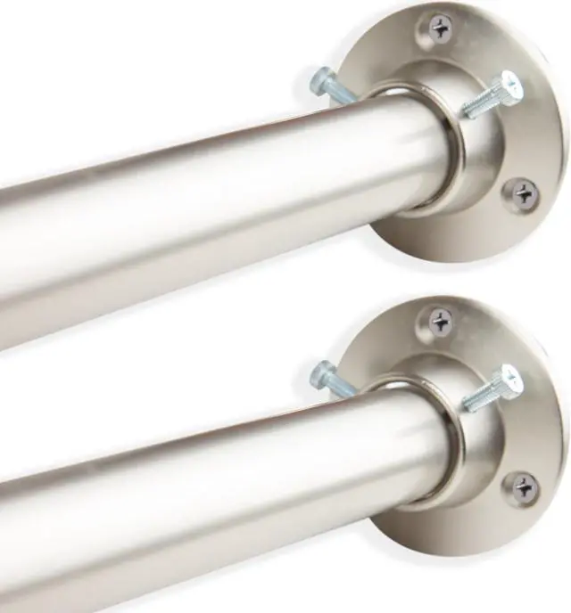 Main image of 1 inch Adjustable 28-48" Room Divider/Closet Rod (Rod and Socket Set) - Satin Nickel