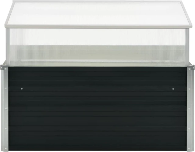 Alt view image 9 of 14 - vidaXL Raised Garden Bed Patio Raised Flower Bed Galvanized Steel Anthracite