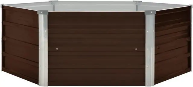 Alt view image 8 of 13 - vidaXL Raised Garden Bed Brown Galvanized Steel Planter Flower Box Outdoor