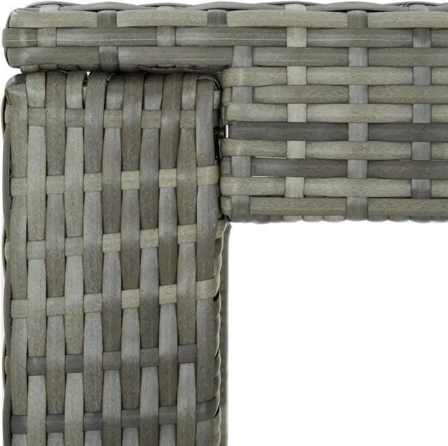 Alt view image 4 of 14 - vidaXL Patio Bar Table Outdoor Pub Table Bistro Counter Table PE Rattan Gray