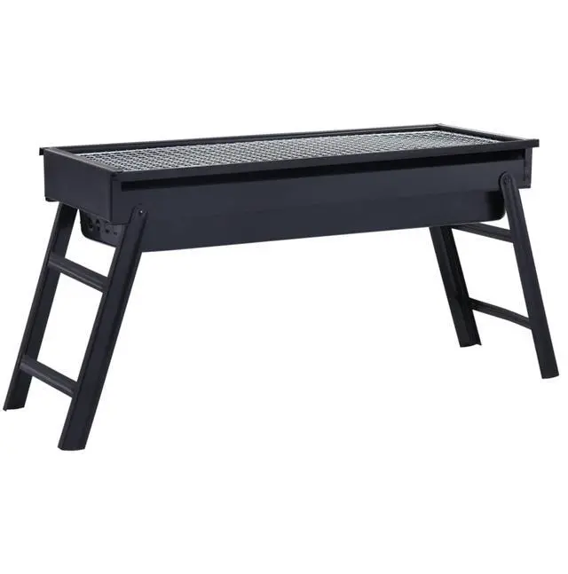 Main image of vidaXL Portable Camping BBQ Grill Steel 23.6"x8.9"x13"