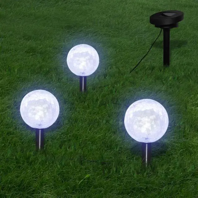 Main image of vidaXL Outdoor Pathway Light LED Solar Walkway Light with Ground Spike 3 pcs