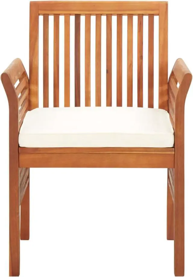 Alt view image 9 of 13 - vidaXL Modern Dining Chair Patio Dining Chair with Cushion Solid Wood Acacia