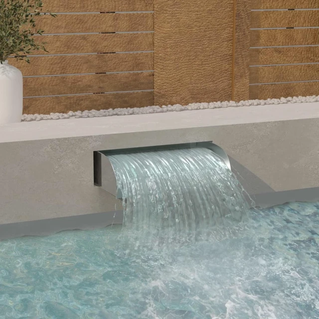 Alt view image 8 of 13 - vidaXL Outdoor Waterfall Pool Fountain Pool Waterfall Stainless Steel 304