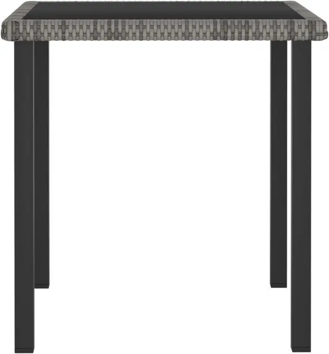Alt view image 3 of 12 - vidaXL 5 Piece Garden Dining Set Poly Rattan Gray
