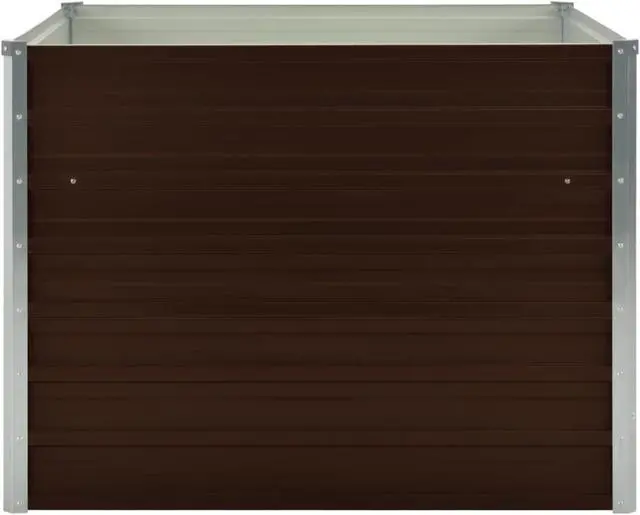 Alt view image 10 of 13 - vidaXL Raised Garden Bed Patio Raised Flower Bed Galvanized Steel Planter Brown