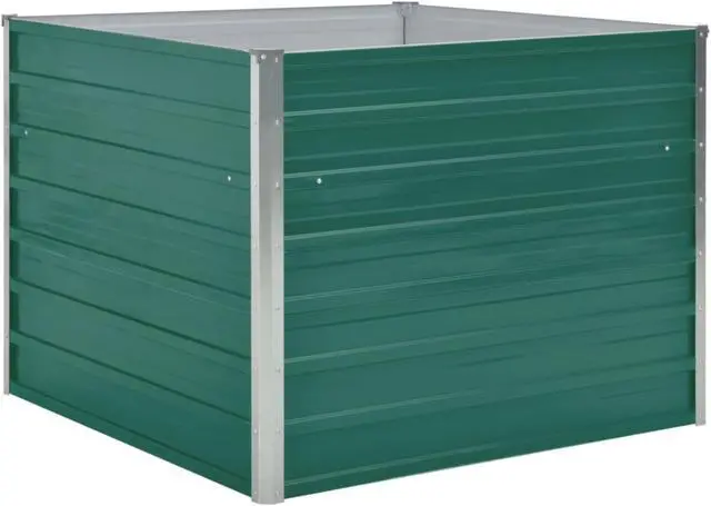 Alt view image 9 of 13 - vidaXL Raised Garden Bed Patio Raised Flower Bed Galvanized Steel Planter Green